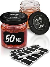 24 Mini Marmeladengläser schwarz 50 ml Einmach Einweck Sturz Gläser Glas Klein