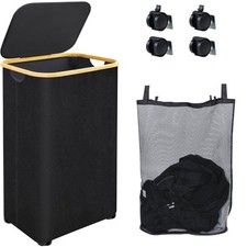 Wäsche Sammler Korb Sortierer ca.110 L Wäsche Sack Bad WC Rollen Wagen Hoher