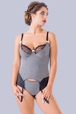 Valea Luxus Korsett Korsage Straps Corsage mit Strumpfhaltern Spitze Dessous