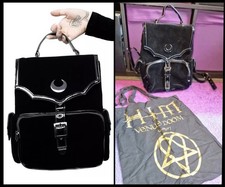 NEU Killstar Nyah kleiner Rucksack Halb Mond Moon Witch Samt Gothic Lack Schwarz