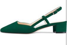 Gr.39 NobleOnly Chunky Blockabsatz Niedrige Kitten Absatz Heel Eckige Neu