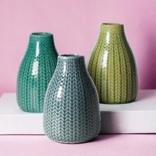 Moderne geometrische bunte Blumenvase Set verschiedene Farben 3er Set NEU im Karton