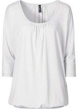 Damen Oversize-Shirt umspielt die Figur mit Fledermausärmeln Gr. 40/42 Weiß Neu*