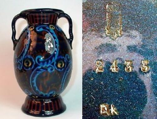 Karlsruher majolika vase - karlsruher,