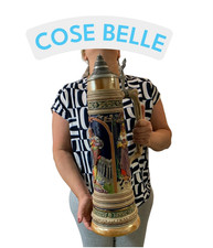 Krug Bierkrug Original Gerz XXL 60cm Höhe mit Zinndeckel Sammler 5 Liter