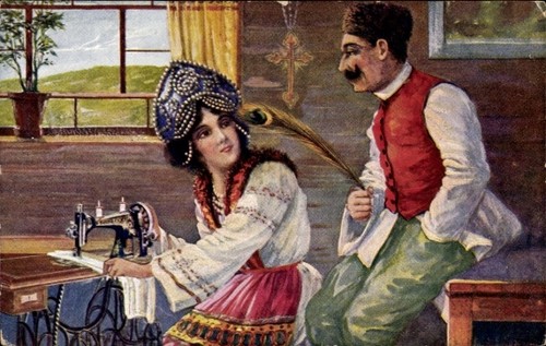 Künstler nähmaschine - ak,