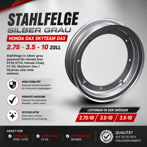 Stahlfelge silber grau - silber, honda
