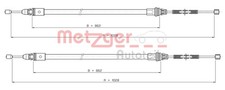 METZGER Handbremsseil Seilzug Feststellbremse für SMART FORTWO Coupe (451)