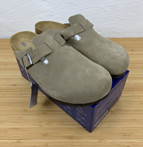 Birkenstock boston taupe suede - boston,