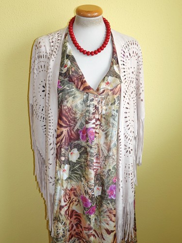 Poncho himmelblau mit lasercut - himmelblau,