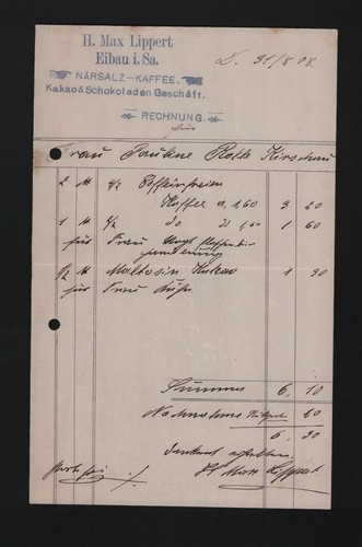 Eibau rechnung 1908 - eibau,, h.