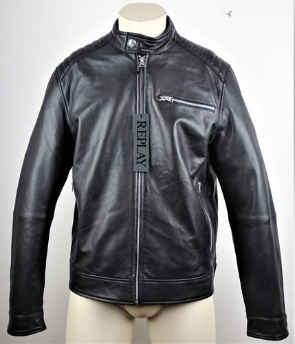 Replay leather jacket herren - leather,