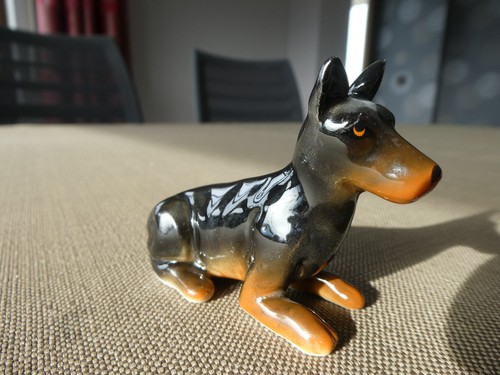 Porzellan figur hund - porzellan,