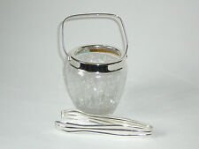 (E5) Eiseimer Craquelee Glas Zange 60er 70er Stiftehalter Blumenvase Vintage