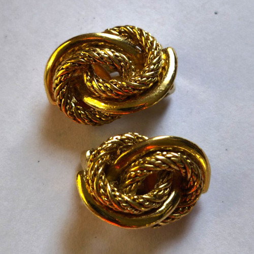 Vintage grosse ohrclips gold - vintage,