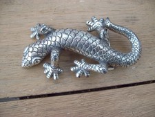 Gürtelschnalle Gecko Metall etwas defekt ! Nüppel fehlt
