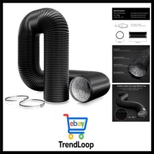 PVC Abluftschlauch 3m 150mm Schwarz Edelstahl Schlauchschelle Klimaanlage Tro...