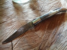 Schönes Messer im Laguiole-Stil mit Klinge aus Damaststahl - Damast - Damaszener