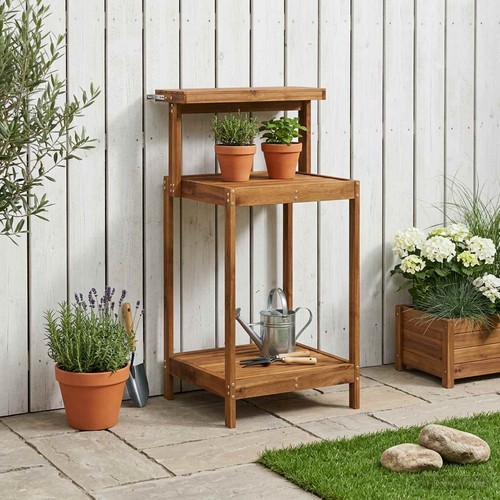 Outdoor umtopfbank mit regal - outdoor,