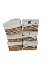 EZOWARE 6er-Set Wasserhyazinthe Gewebter Aufbewahrungskorb, Geflochtene