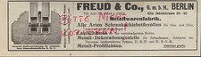 BERLIN Werbung 1908 Freud & Co Metall-Waren-Fabrik Schrank-Schiebe-Türen Schiene