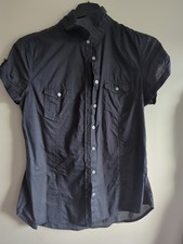 Kurzarm bluse blau 42 - bluse, h&m