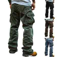 Neu Retro Cord Hose Cargohose Jogginghose Lange Taschenhose Baggy  Herren