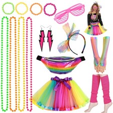 80er Jahre Kostüm Damen, 80er Outfit 80er Kleidung, 15tgl. ink. Tutu Rock Bau...