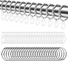 48 Stück Vorhangringe Silber