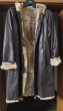 HUGO LEDERMANTEL GR. M Braun Echt Leder mit Echtem Fell Top Zustand