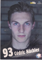 Autogramm Cedric Hächler Eishockeysp. ZSC Lions Zürich Originalunterschrift