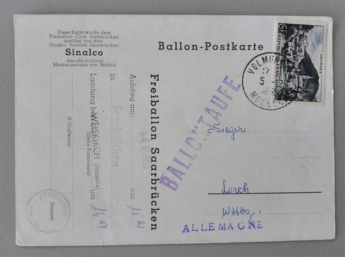 Seltener ballonpost beleg - seltener, ballonpost-beleg