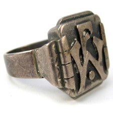 Siegelring 900er Silber Initialen Monogramm ca. 1920 Jugendstil / Art Deco RG59