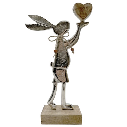 Osterhase auf holzfuß - osterhase,
