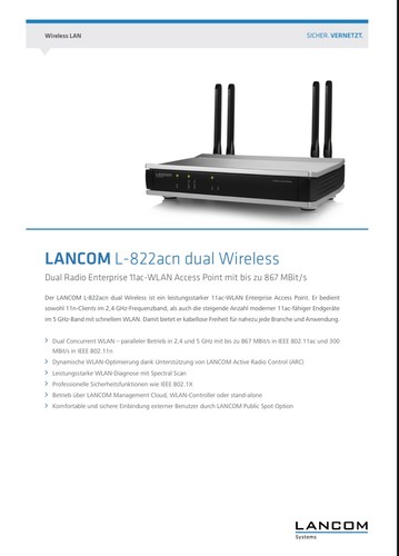 Lancom 822acn dual wireless - dual,