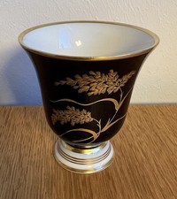 Weimar Vase Echt Kobalt & Gold Gräsermotiv handvergoldet 60er Mid Century Top!