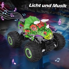 Kinder RC-Auto,Dinosaurier RC Monster Truck mit Musik & Lichtern für 4-12 Jahren
