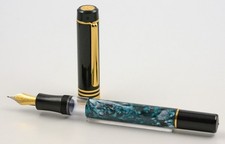 Vintage Senator Regent Kolbenfüller Grün fountain pen green marbled steel nib B