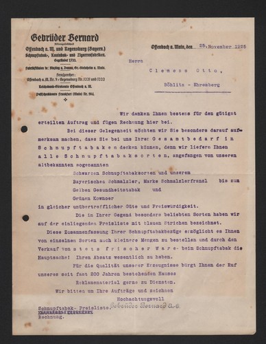 Offenbach brief 1925 - brief,