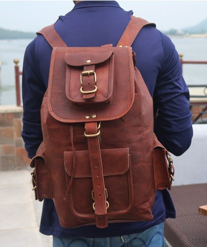 Vintage leder rucksack - vintage,