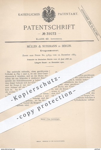 Original patent müller - patent,