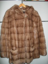 Jacke aus Nerz mit kapuze • palomino Farbe, handgefertigt