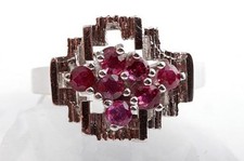 Rubin Ring 585 14K Weiß Gold