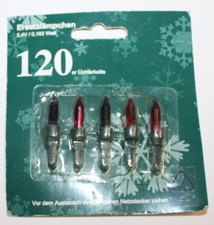 Ersatzbirnen 5 Stück 2,4V 0,163 W 120er Lichterkette Neu OVP bunt