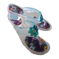 Transparente Hippie Girlie Zehentrenner Sandaletten mit Absatz Größe 37 