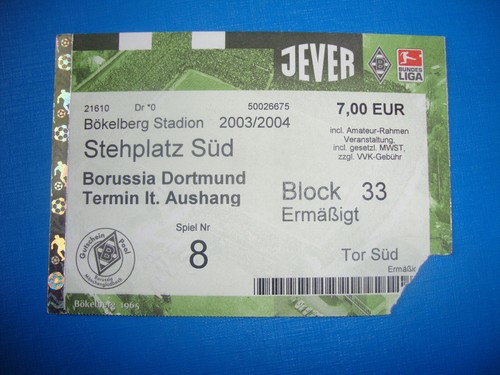 Ticket borussia - 03/04,