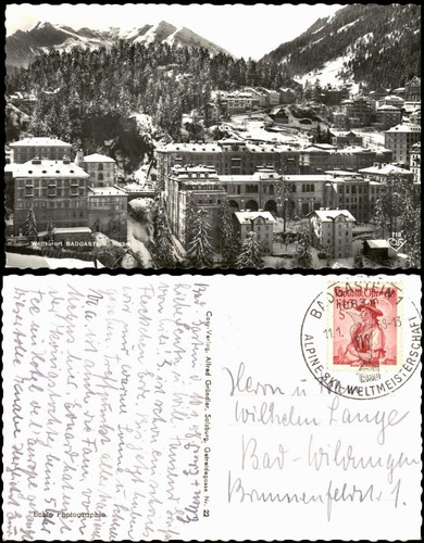 Ansichtskarte bad gastein - ansichtskarte,