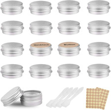 Aluminium Leer Döschen,24 Stück Rund Reise Cremedose Tiegel,5Ml Leere Dosen Mit 