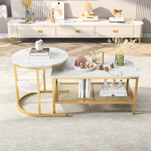 2er set couchtisch marmor - set,