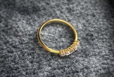 925Silber Ring, 14k Vergoldet
